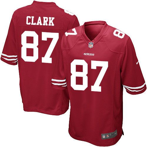 Men's Nike San Francisco 49ers #87 Dwight Clark Game Red Team Color NFL Jersey