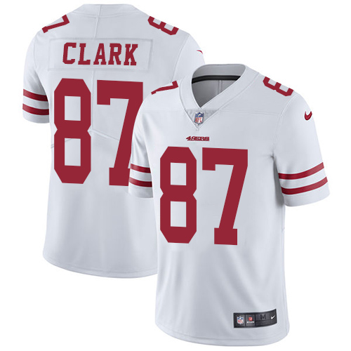 Men's Nike San Francisco 49ers #87 Dwight Clark White Vapor Untouchable Limited Player NFL Jersey