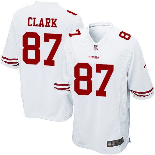 Men's Nike San Francisco 49ers #87 Dwight Clark Game White NFL Jersey