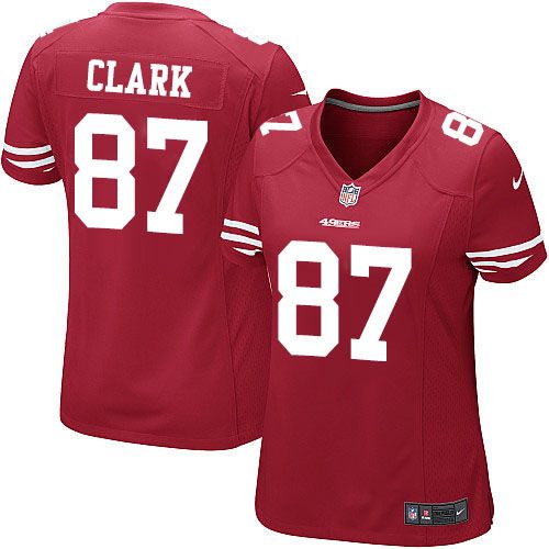 Women's Nike San Francisco 49ers #87 Dwight Clark Game Red Team Color NFL Jersey