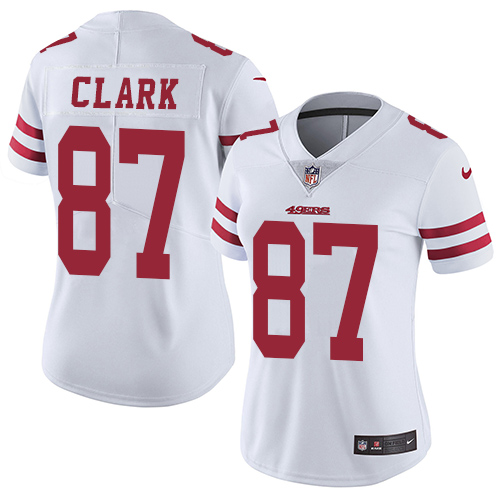 Women's Nike San Francisco 49ers #87 Dwight Clark White Vapor Untouchable Elite Player NFL Jersey