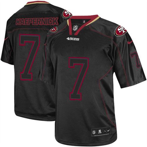 Men's Nike San Francisco 49ers #7 Colin Kaepernick Elite Lights Out Black NFL Jersey