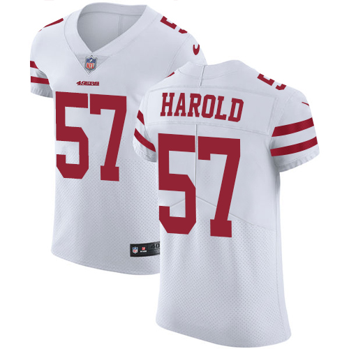 Men's Nike San Francisco 49ers #57 Eli Harold White Vapor Untouchable Elite Player NFL Jersey