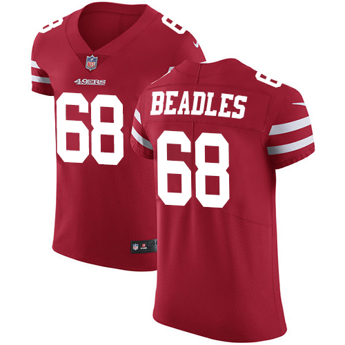 Men's Nike San Francisco 49ers #68 Zane Beadles Red Team Color Vapor Untouchable Elite Player NFL Jersey