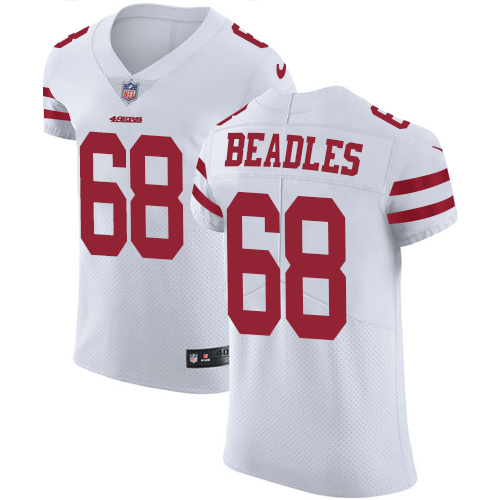 Men's Nike San Francisco 49ers #68 Zane Beadles White Vapor Untouchable Elite Player NFL Jersey