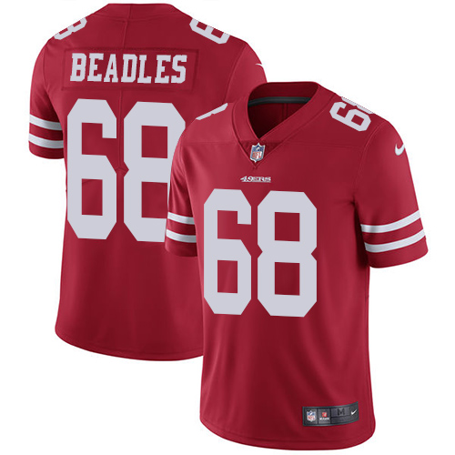 Youth Nike San Francisco 49ers #68 Zane Beadles Red Team Color Vapor Untouchable Elite Player NFL Jersey