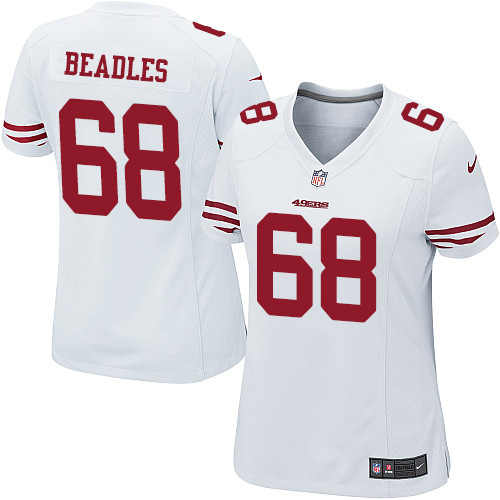 Women's Nike San Francisco 49ers #68 Zane Beadles Game White NFL Jersey