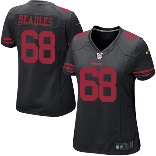 Women's Nike San Francisco 49ers #68 Zane Beadles Game Black Alternate NFL Jersey