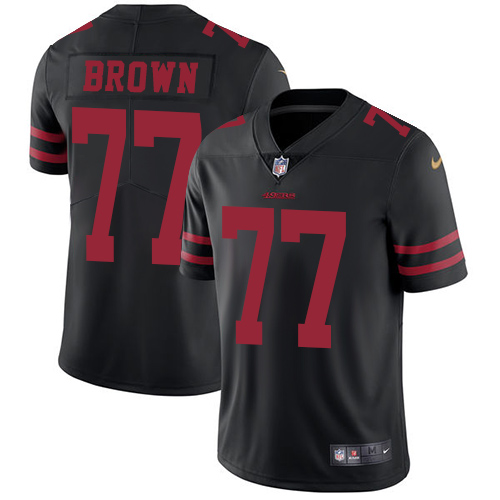 Youth Nike San Francisco 49ers #77 Trent Brown Black Alternate Vapor Untouchable Elite Player NFL Jersey