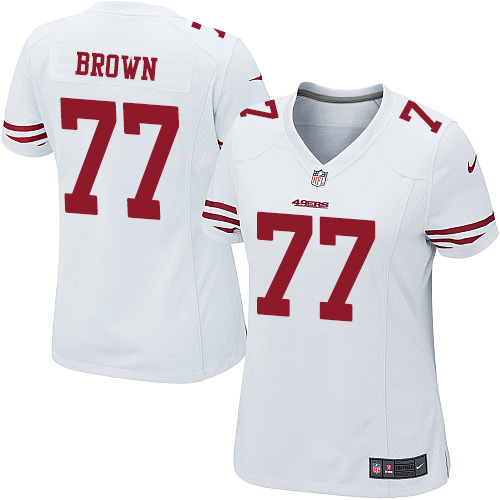 Women's Nike San Francisco 49ers #77 Trent Brown Game White NFL Jersey