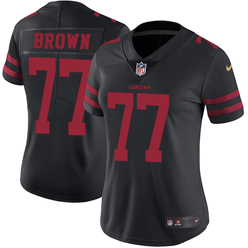 Women's Nike San Francisco 49ers #77 Trent Brown Black Alternate Vapor Untouchable Elite Player NFL Jersey