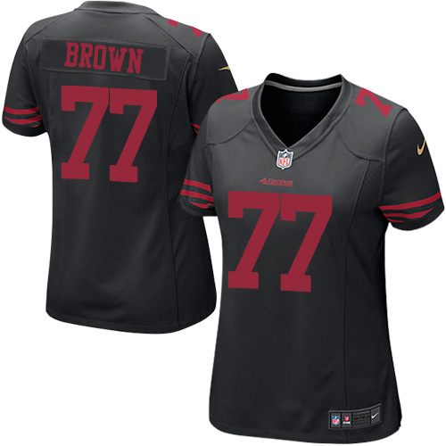 Women's Nike San Francisco 49ers #77 Trent Brown Game Black Alternate NFL Jersey
