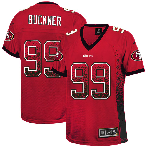 Women's Nike San Francisco 49ers #99 DeForest Buckner Elite Red Drift Fashion NFL Jersey