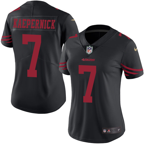 Women's Nike San Francisco 49ers #7 Colin Kaepernick Limited Black Rush Vapor Untouchable NFL Jersey