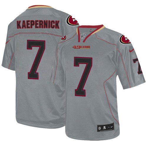 Youth Nike San Francisco 49ers #7 Colin Kaepernick Elite Lights Out Grey NFL Jersey