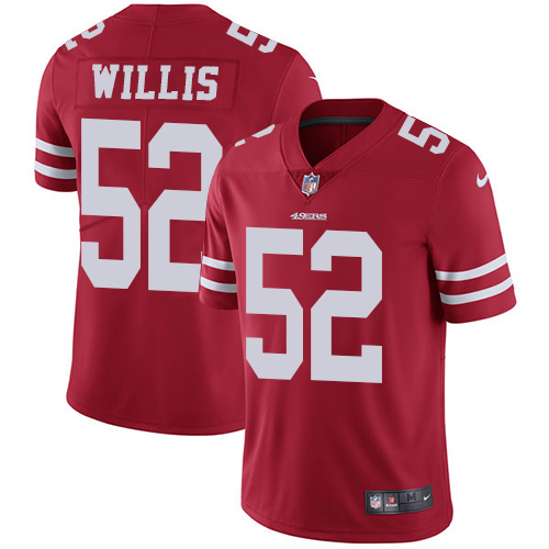 Youth Nike San Francisco 49ers #52 Patrick Willis Red Team Color Vapor Untouchable Elite Player NFL Jersey