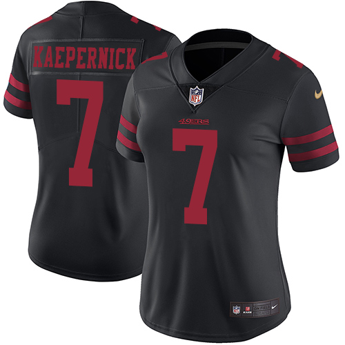 Women's Nike San Francisco 49ers #7 Colin Kaepernick Black Vapor Untouchable Elite Player NFL Jersey