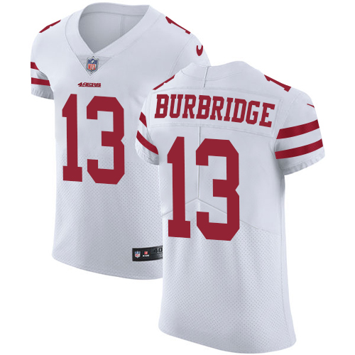 Men's Nike San Francisco 49ers #13 Aaron Burbridge White Vapor Untouchable Elite Player NFL Jersey