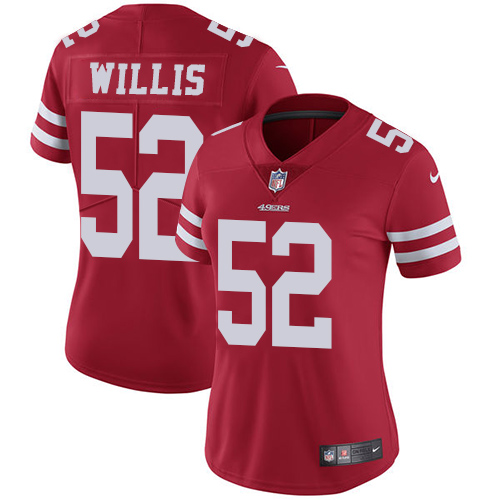 Women's Nike San Francisco 49ers #52 Patrick Willis Red Team Color Vapor Untouchable Elite Player NFL Jersey