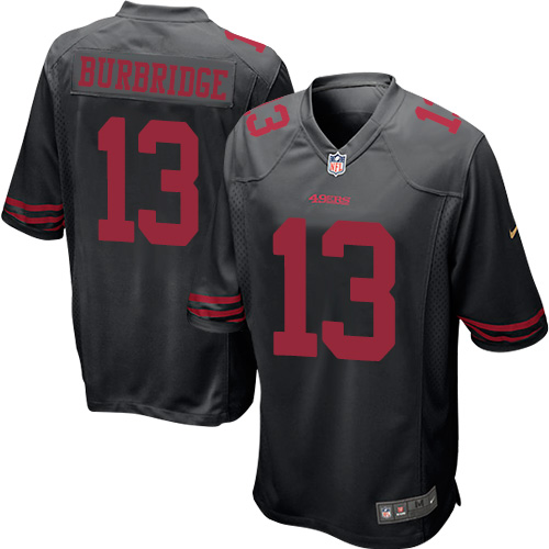 Men's Nike San Francisco 49ers #13 Aaron Burbridge Game Black Alternate NFL Jersey