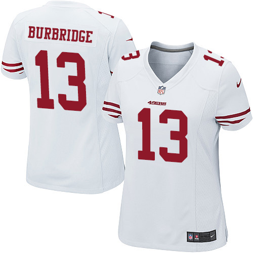 Women's Nike San Francisco 49ers #13 Aaron Burbridge Game White NFL Jersey