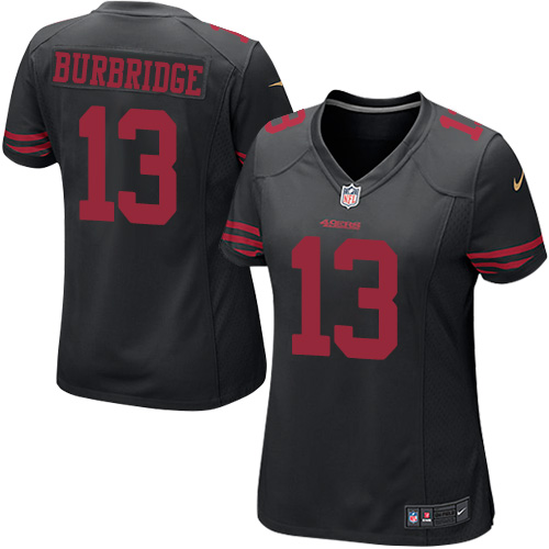 Women's Nike San Francisco 49ers #13 Aaron Burbridge Game Black Alternate NFL Jersey