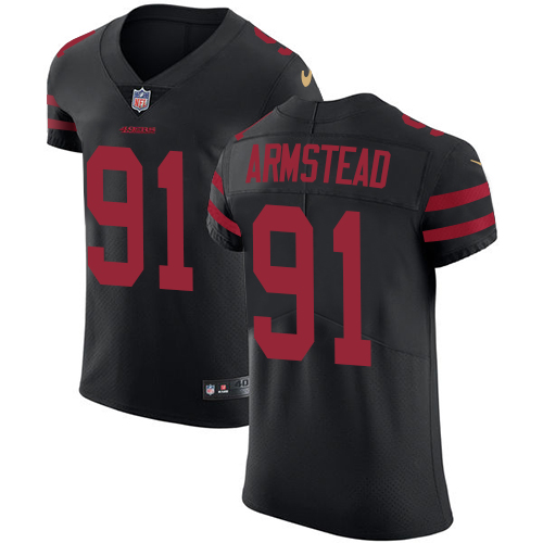 Men's Nike San Francisco 49ers #91 Arik Armstead Black Alternate Vapor Untouchable Elite Player NFL Jersey