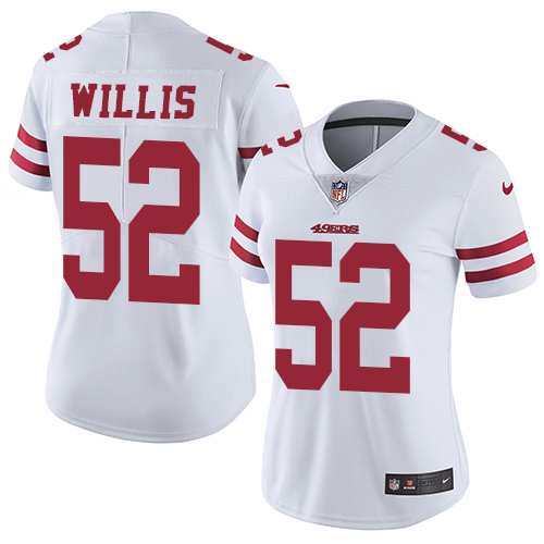 Women's Nike San Francisco 49ers #52 Patrick Willis White Vapor Untouchable Elite Player NFL Jersey