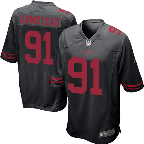 Men's Nike San Francisco 49ers #91 Arik Armstead Game Black NFL Jersey