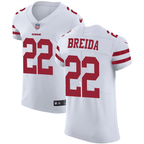 Men's Nike San Francisco 49ers #22 Matt Breida White Vapor Untouchable Elite Player NFL Jersey