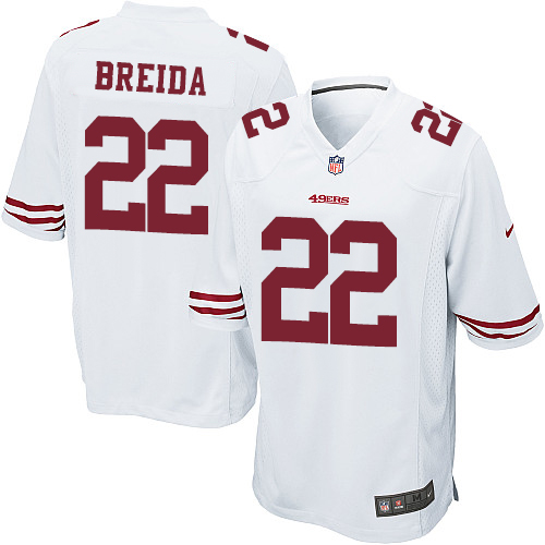 Men's Nike San Francisco 49ers #22 Matt Breida Game White NFL Jersey