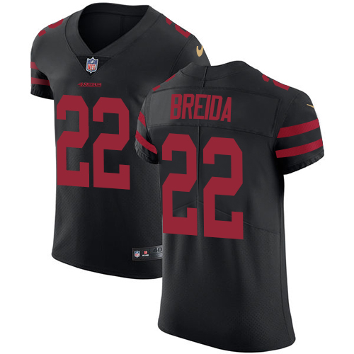 Men's Nike San Francisco 49ers #22 Matt Breida Black Alternate Vapor Untouchable Elite Player NFL Jersey