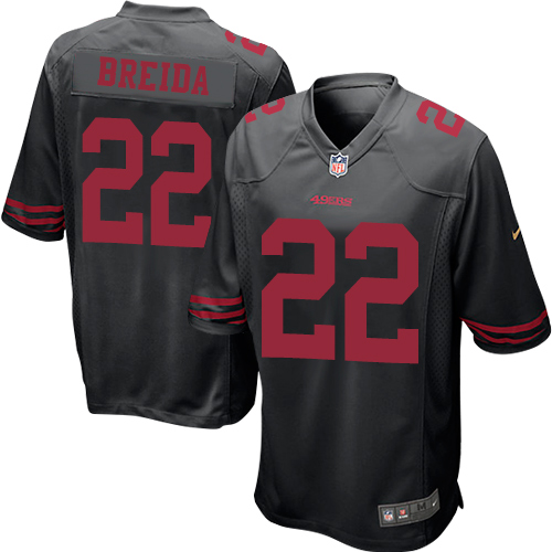 Men's Nike San Francisco 49ers #22 Matt Breida Game Black NFL Jersey