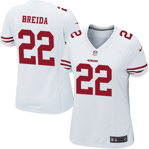 Women's Nike San Francisco 49ers #22 Matt Breida Game White NFL Jersey