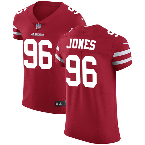 Men's Nike San Francisco 49ers #96 Datone Jones Red Team Color Vapor Untouchable Elite Player NFL Jersey