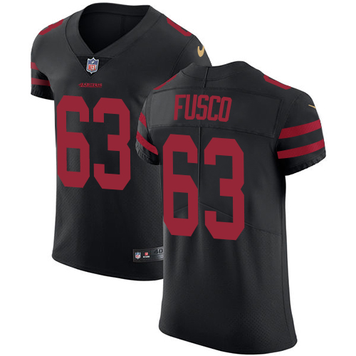 Men's Nike San Francisco 49ers #63 Brandon Fusco Black Alternate Vapor Untouchable Elite Player NFL Jersey