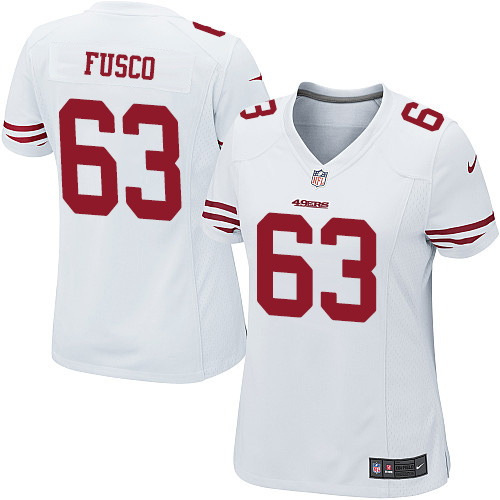 Women's Nike San Francisco 49ers #63 Brandon Fusco Game White NFL Jersey