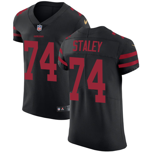 Men's Nike San Francisco 49ers #74 Joe Staley Black Alternate Vapor Untouchable Elite Player NFL Jersey