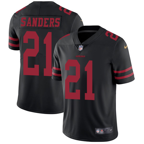 Men's Nike San Francisco 49ers #21 Deion Sanders Black Vapor Untouchable Limited Player NFL Jersey