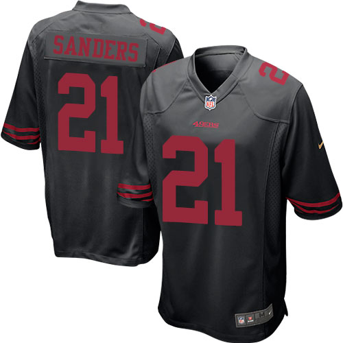 Men's Nike San Francisco 49ers #21 Deion Sanders Game Black NFL Jersey