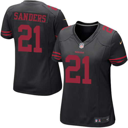 Women's Nike San Francisco 49ers #21 Deion Sanders Game Black NFL Jersey