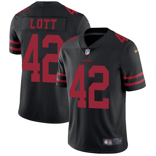 Men's Nike San Francisco 49ers #42 Ronnie Lott Black Vapor Untouchable Limited Player NFL Jersey