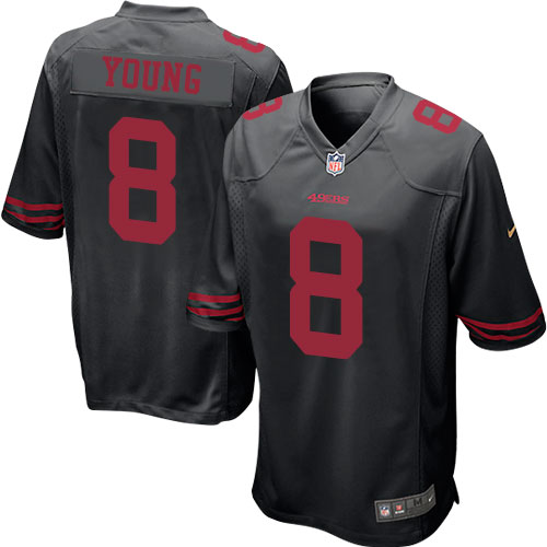 Men's Nike San Francisco 49ers #8 Steve Young Game Black NFL Jersey