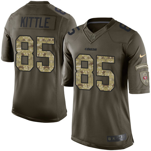 Men's Nike San Francisco 49ers #85 George Kittle Elite Green Salute to Service NFL Jersey