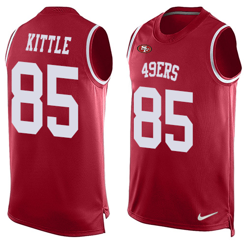 Men's Nike San Francisco 49ers #85 George Kittle Limited Red Player Name & Number Tank Top NFL Jersey