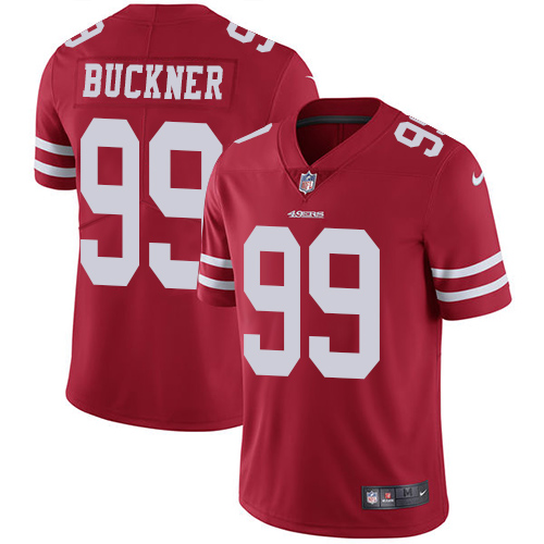 Men's Nike San Francisco 49ers #99 DeForest Buckner Red Team Color Vapor Untouchable Limited Player NFL Jersey