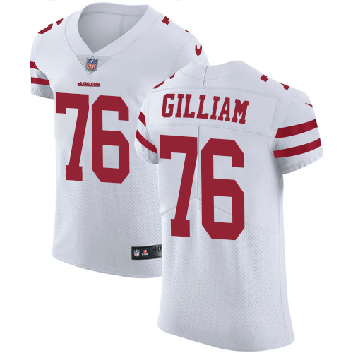 Men's Nike San Francisco 49ers #76 Garry Gilliam White Vapor Untouchable Elite Player NFL Jersey