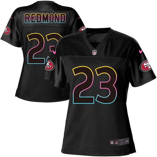 Women's Nike San Francisco 49ers #23 Will Redmond Game Black Fashion NFL Jersey