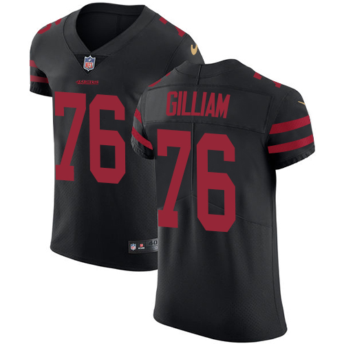 Men's Nike San Francisco 49ers #76 Garry Gilliam Black Alternate Vapor Untouchable Elite Player NFL Jersey