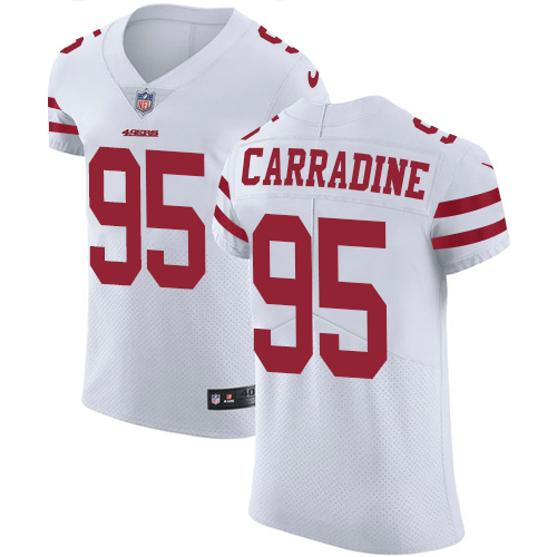 Men's Nike San Francisco 49ers #95 Tank Carradine White Vapor Untouchable Elite Player NFL Jersey